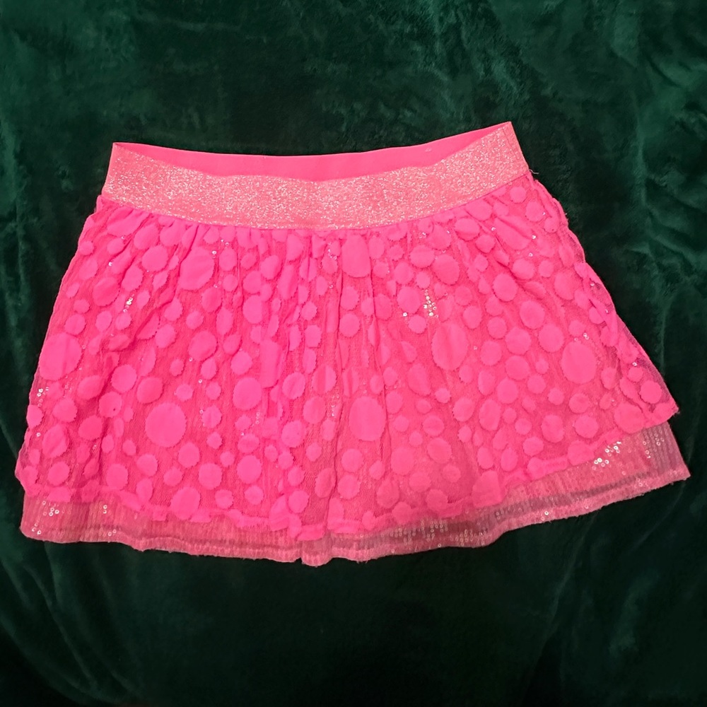 Justice pink sequined skirt, size 18